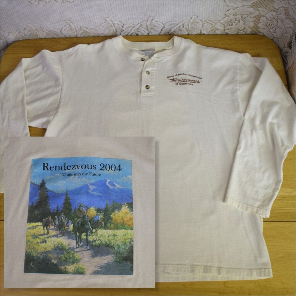 Back Country Horsemen of California 2004 Vintage Graphic T Shirt Mens Size XL